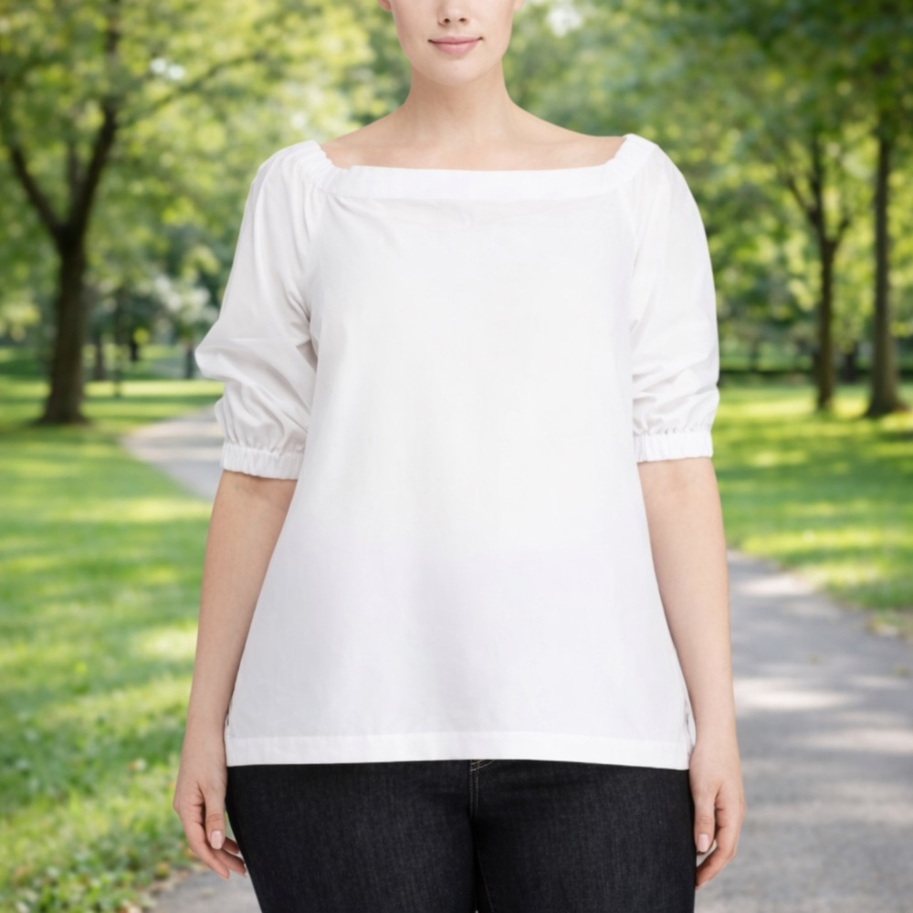 LAUREN RALPH LAUREN ‘Concetta’ Convertible Cotton Tunic Top